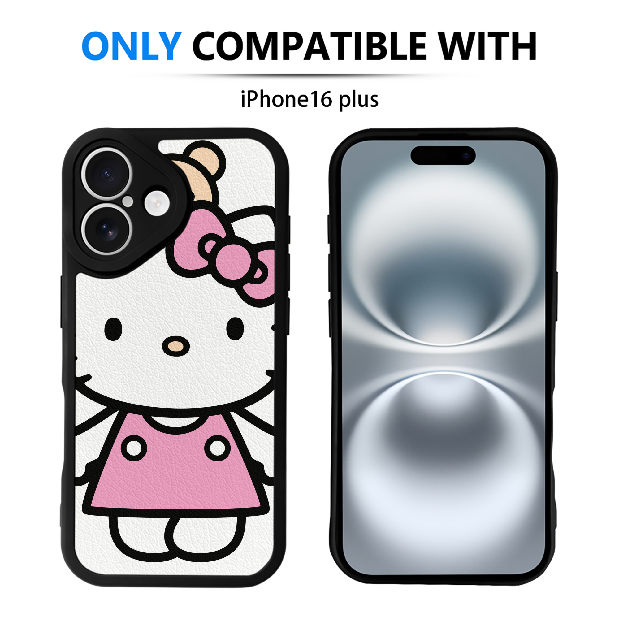 （画像用） Hello Kitty ハローキティ 【iPhone 16シリーズ対応】シリコンスマホケース（レザー調） 材質：シリコン